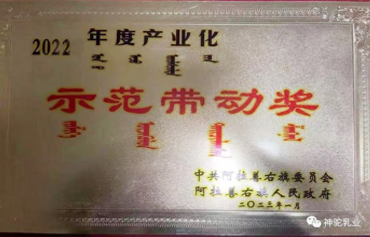 2022年度產(chǎn)業(yè)化示范帶動獎