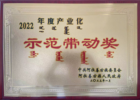 2022年度產(chǎn)業(yè)化示范帶動獎